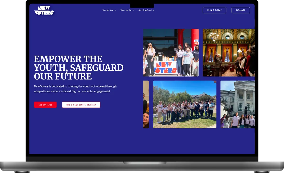 New Voters desktop screenshot