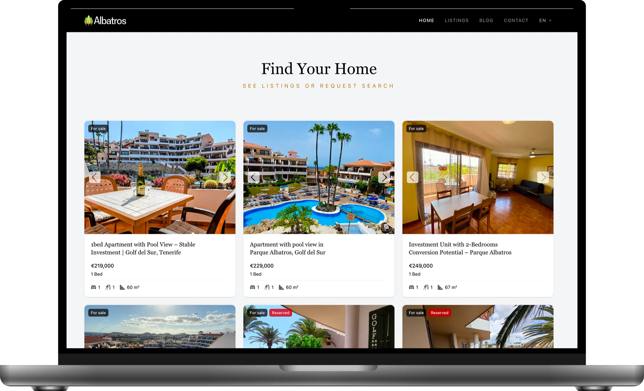 Albatros Real Estate desktop screenshot