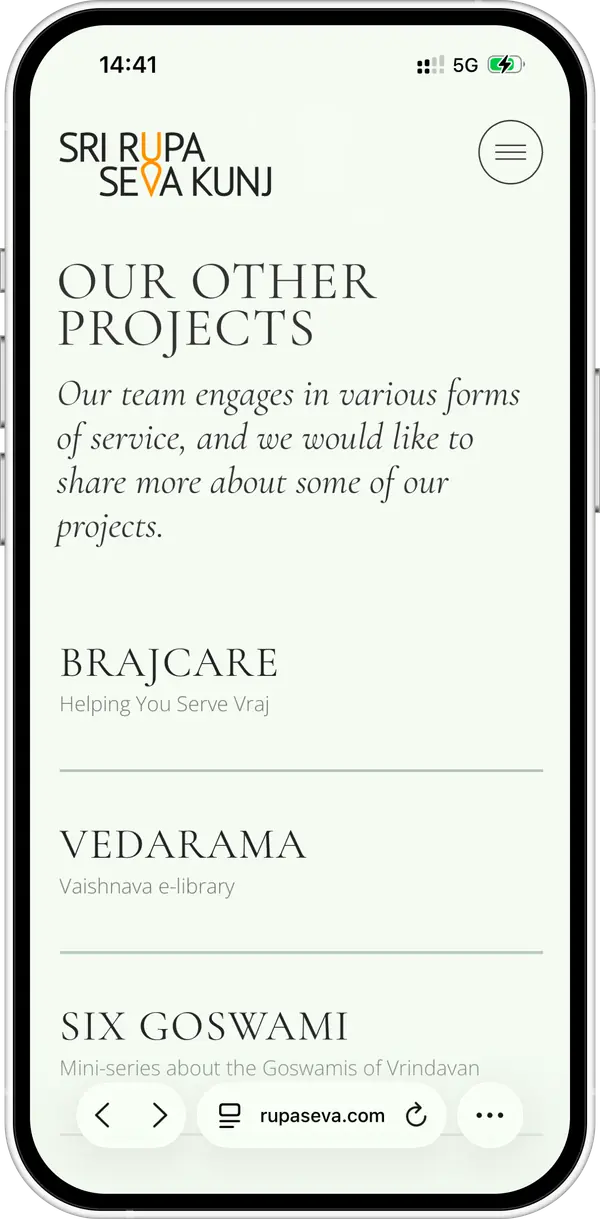 Sri Rupa Seva Kunj mobile screenshot